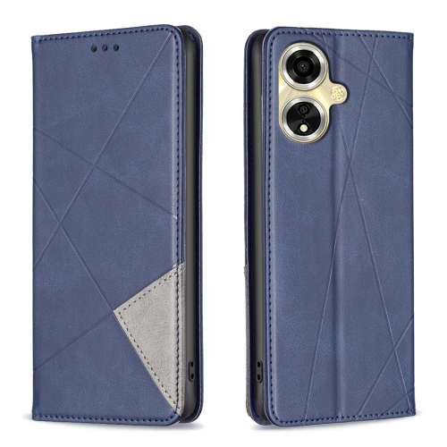 

For OPPO A59 5G Prismatic Invisible Magnetic Leather Phone Case(Blue)