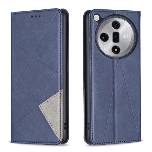 

For OPPO Find X7 Prismatic Invisible Magnetic Leather Phone Case(Blue)