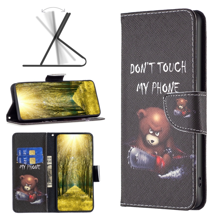 

For OPPO A58 4G Colored Drawing Pattern Leather Phone Case(Bear)