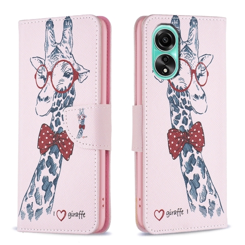 

For OPPO A78 4G Colored Drawing Pattern Leather Phone Case(Deer)