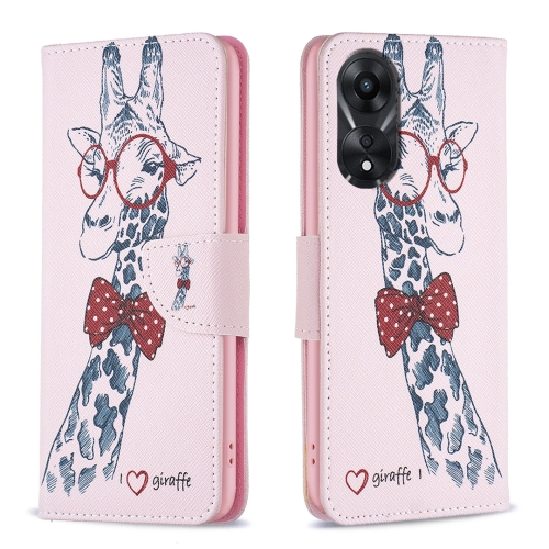 

For OPPO A78 5G Colored Drawing Pattern Leather Phone Case(Deer)