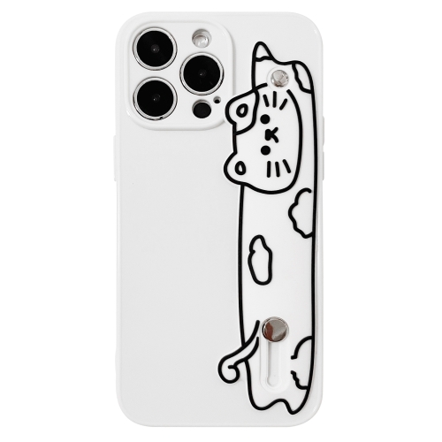 

For iPhone 14 Pro Wristband Holder Phone Case(Cat)