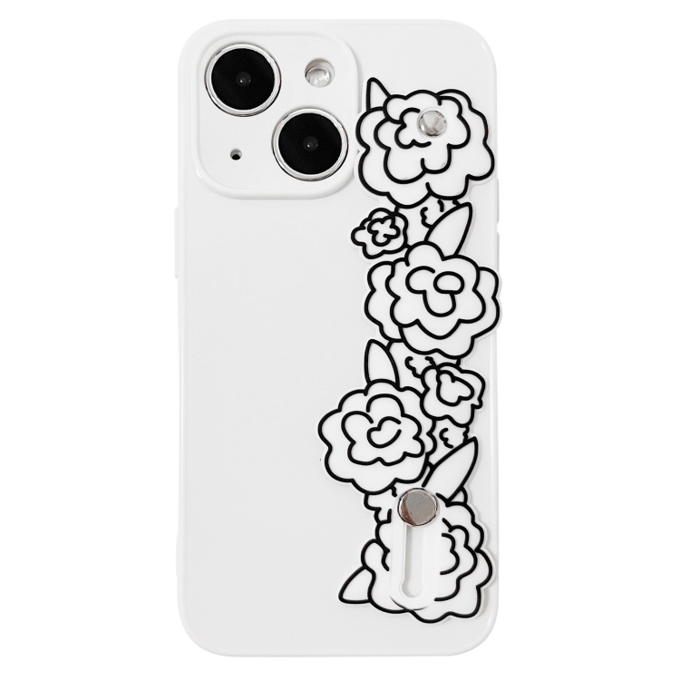 

For iPhone 13 Wristband Holder Phone Case(Flower)