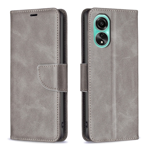 

For OPPO A78 4G Lambskin Texture Leather Phone Case(Grey)