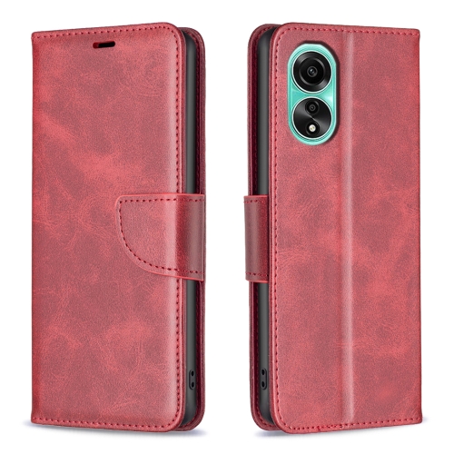 

For OPPO A78 4G Lambskin Texture Leather Phone Case(Red)