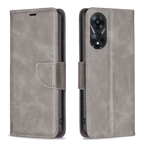 

For OPPO A78 5G Lambskin Texture Leather Phone Case(Grey)