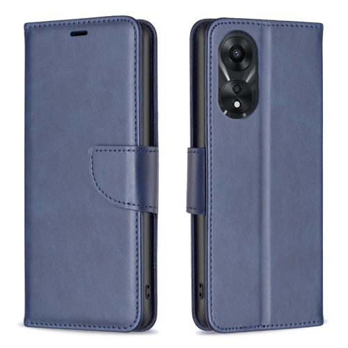 

For OPPO A78 5G Lambskin Texture Leather Phone Case(Blue)
