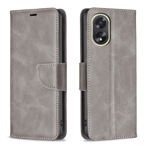 

For OPPO A38 4G Lambskin Texture Leather Phone Case(Grey)