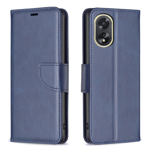 

For OPPO A38 4G Lambskin Texture Leather Phone Case(Blue)