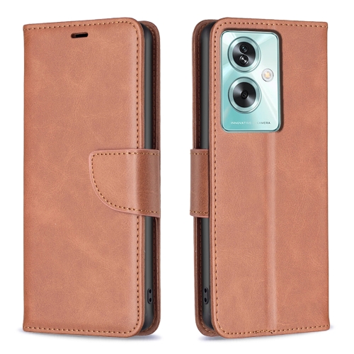 

For OPPO A79 5G Lambskin Texture Leather Phone Case(Brown)