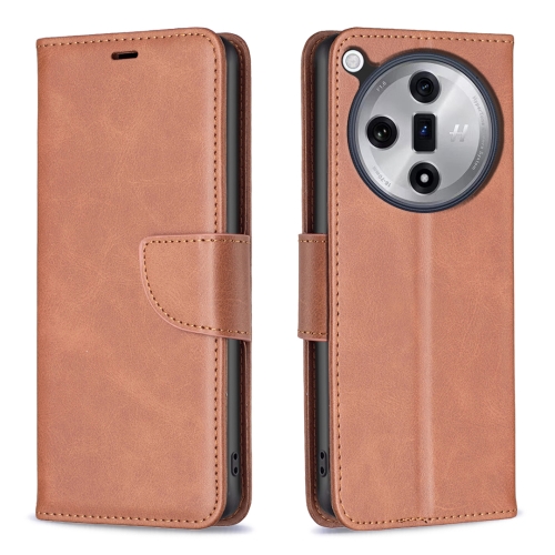 

For OPPO Find X7 Ultra Lambskin Texture Leather Phone Case(Brown)
