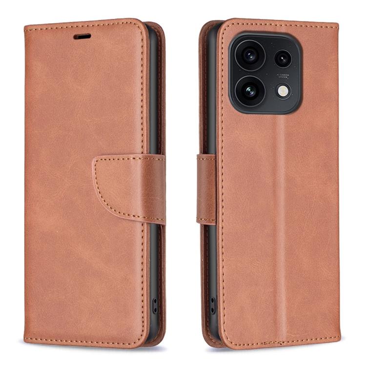 For OPPO Reno16 F 5G/Reno16 FS 5G Lambskin Texture Leather Phone Case(Brown)
