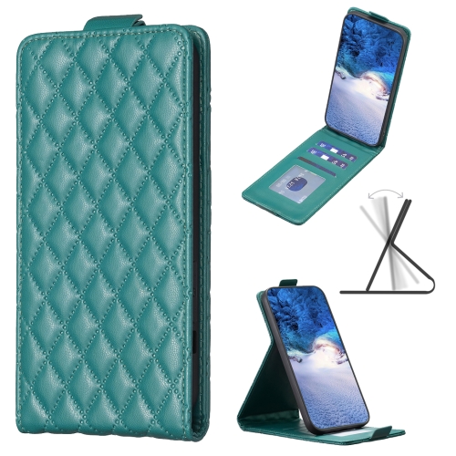 

For OPPO A58 4G / A98 5G Diamond Lattice Vertical Flip Leather Phone Case(Green)