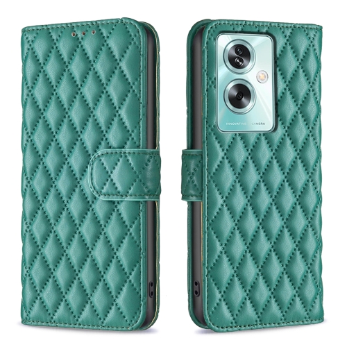 

For OPPO A79 5G Diamond Lattice Wallet Leather Flip Phone Case(Green)