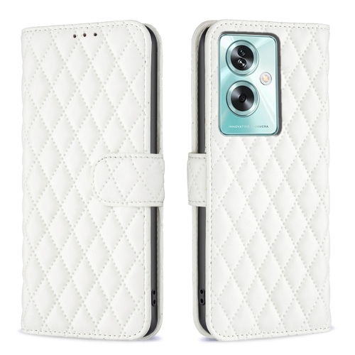

For OPPO A79 5G Diamond Lattice Wallet Leather Flip Phone Case(White)