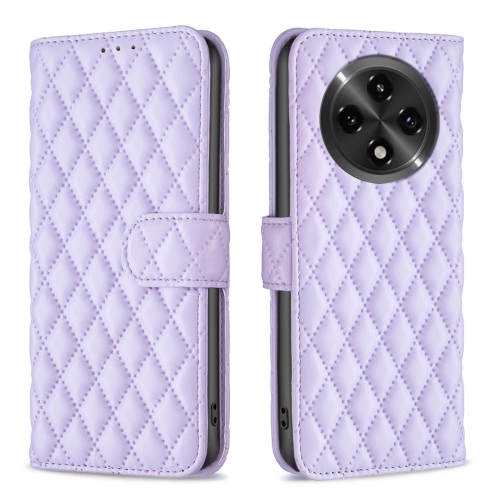 

For OPPO A3 Pro 5G/A2 Pro 5G Diamond Lattice Wallet Leather Flip Phone Case(Purple)