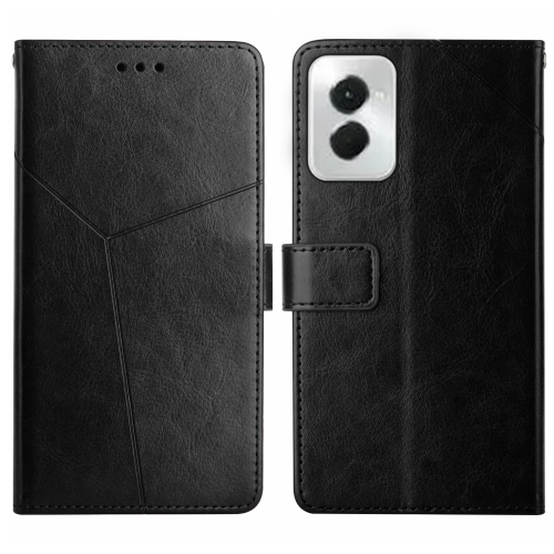 

For Motorola Moto G Power 5G 2024 HT01 Y-shaped Pattern Flip Leather Phone Case(Black)