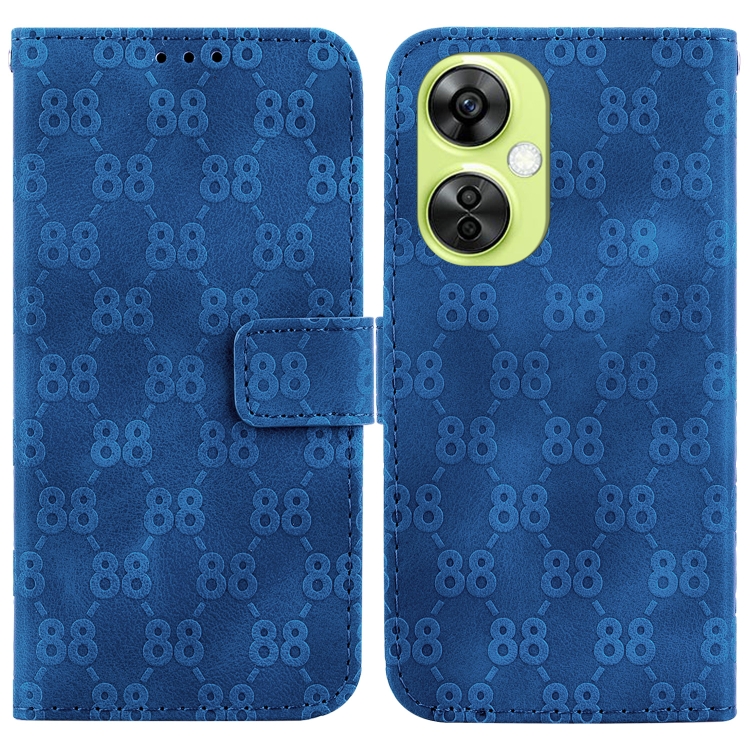 

For OnePlus 11 Double 8-shaped Embossed Leather Phone Case(Blue)