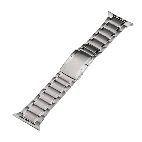 

For Apple Watch Ultra 49mm Five Beads Turtle Buckle Titanium Steel Watch Band(Silver)