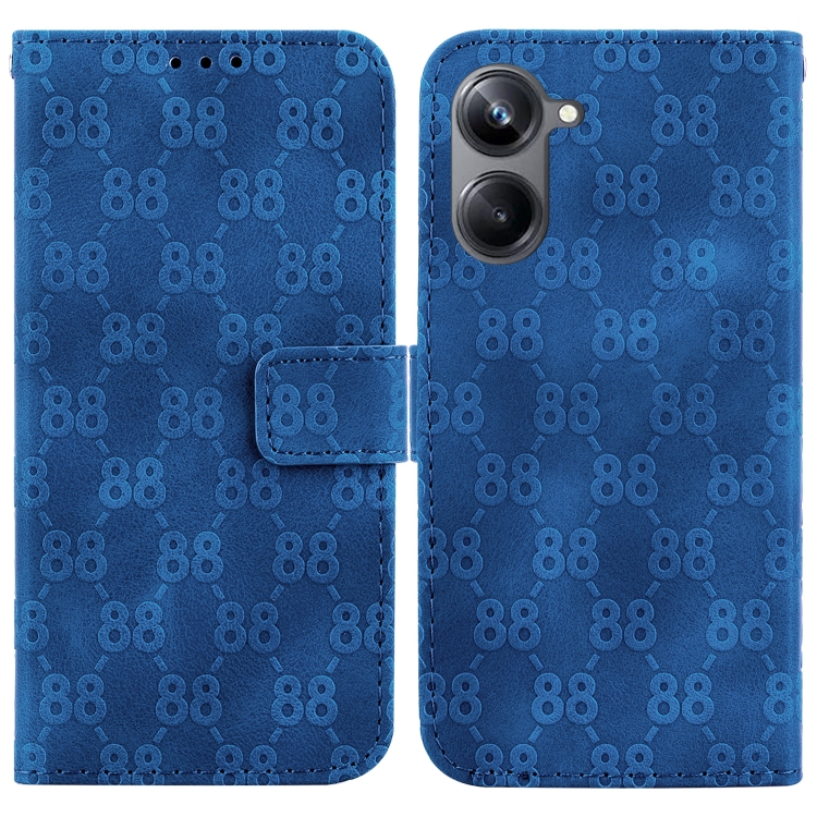 

For Realme 10 Pro 5G Double 8-shaped Embossed Leather Phone Case(Blue)
