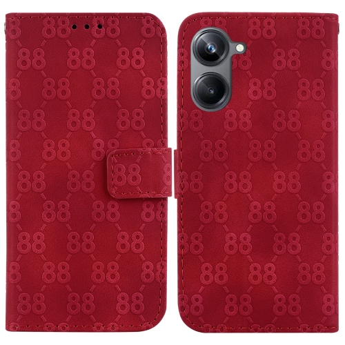 

For Realme 10 Pro 5G Double 8-shaped Embossed Leather Phone Case(Red)