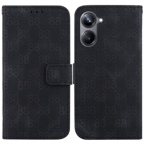 

For Realme 10 Pro 5G Double 8-shaped Embossed Leather Phone Case(Black)