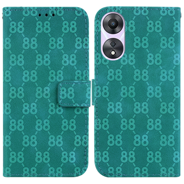 

For OPPO Reno8 T 5G / A1 Pro 5G Double 8-shaped Embossed Leather Phone Case(Green)