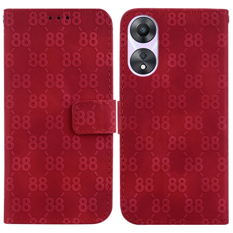 

For OPPO Reno8 T 5G / A1 Pro 5G Double 8-shaped Embossed Leather Phone Case(Red)