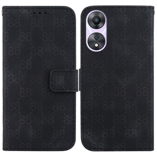 

For OPPO Reno8 T 5G / A1 Pro 5G Double 8-shaped Embossed Leather Phone Case(Black)