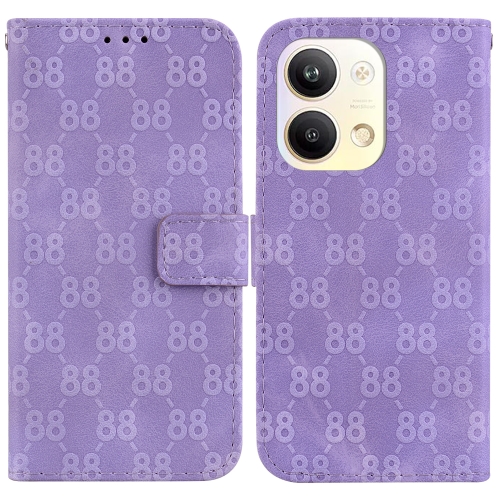 

For OPPO Reno9 Pro+ Double 8-shaped Embossed Leather Phone Case(Purple)