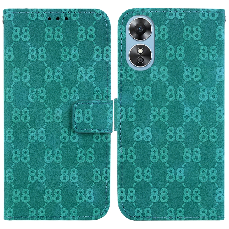 

For OPPO Reno8 Pro 5G Double 8-shaped Embossed Leather Phone Case(Green)