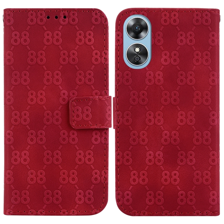 

For OPPO Reno8 Pro 5G Double 8-shaped Embossed Leather Phone Case(Red)
