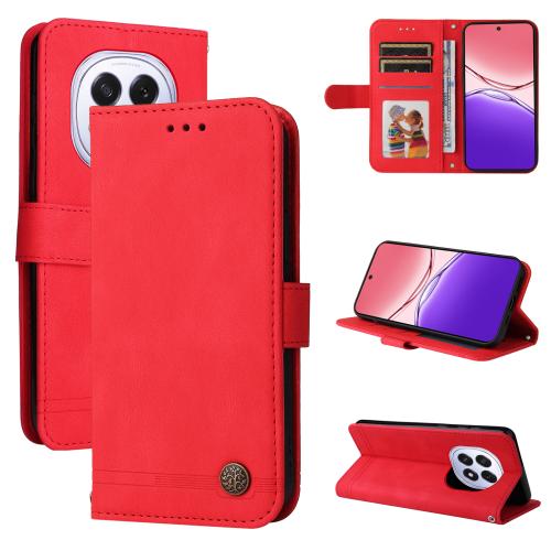 

For OPPO F29 5G Global Skin Feel Life Tree Metal Button Leather Phone Case(Red)