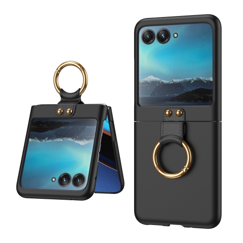 

For Motorola Razr 40 Ultra GKK Ultra-thin PC Ring Holder Phone Case(Black)