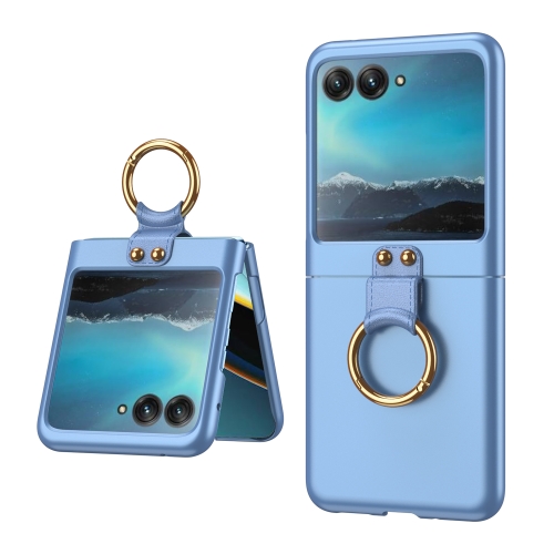 

For Motorola Razr 40 Ultra GKK Ultra-thin PC Ring Holder Phone Case(Blue)