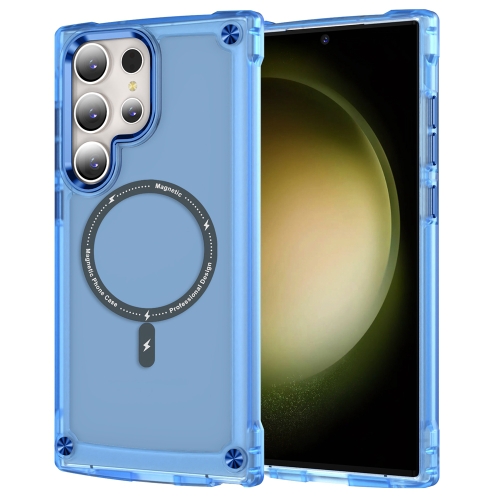 

For Samsung Galaxy S22 Ultra 5G Skin Feel TPU + PC MagSafe Magnetic Phone Case(Transparent Blue)