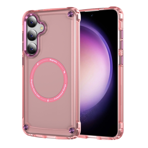 

For Samsung Galaxy S24 5G Skin Feel TPU + PC MagSafe Magnetic Phone Case(Transparent Pink)