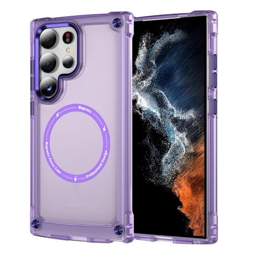 

For Samsung Galaxy S25 Ultra 5G Skin Feel TPU + PC MagSafe Magnetic Phone Case(Transparent Purple)