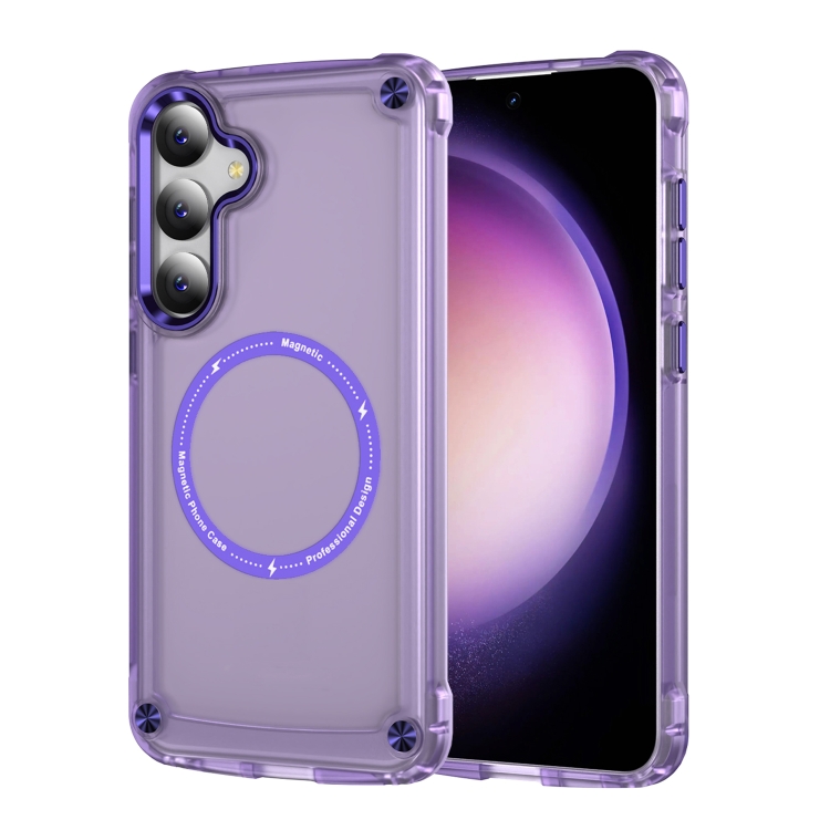 

For Samsung Galaxy S25+ 5G Skin Feel TPU + PC MagSafe Magnetic Phone Case(Transparent Purple)