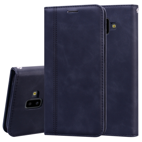 

For Samsung Galaxy J6 Plus (2018) Frosted Business Magnetic Horizontal Flip PU Leather Case with Holder & Card Slot & Lanyard(Black)