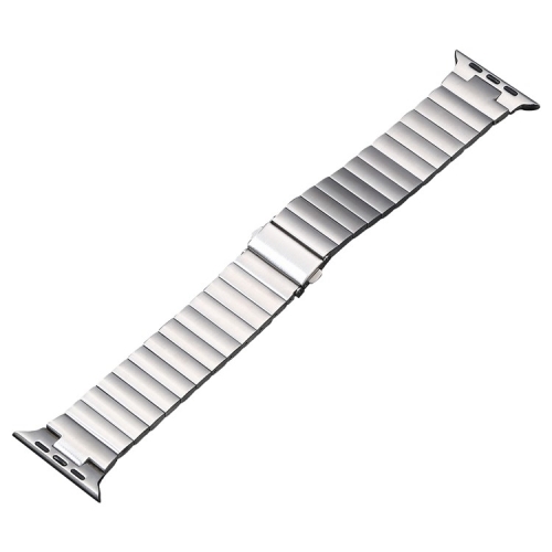 

For Apple Watch 38mm Flat Buckle Stainless Steel Watch Band(Silver)