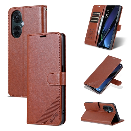 

For OPPO K11x AZNS Sheepskin Texture Flip Leather Phone Case(Brown)