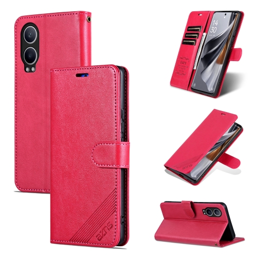 

For OPPO K12x 5G AZNS Sheepskin Texture Flip Leather Phone Case(Red)