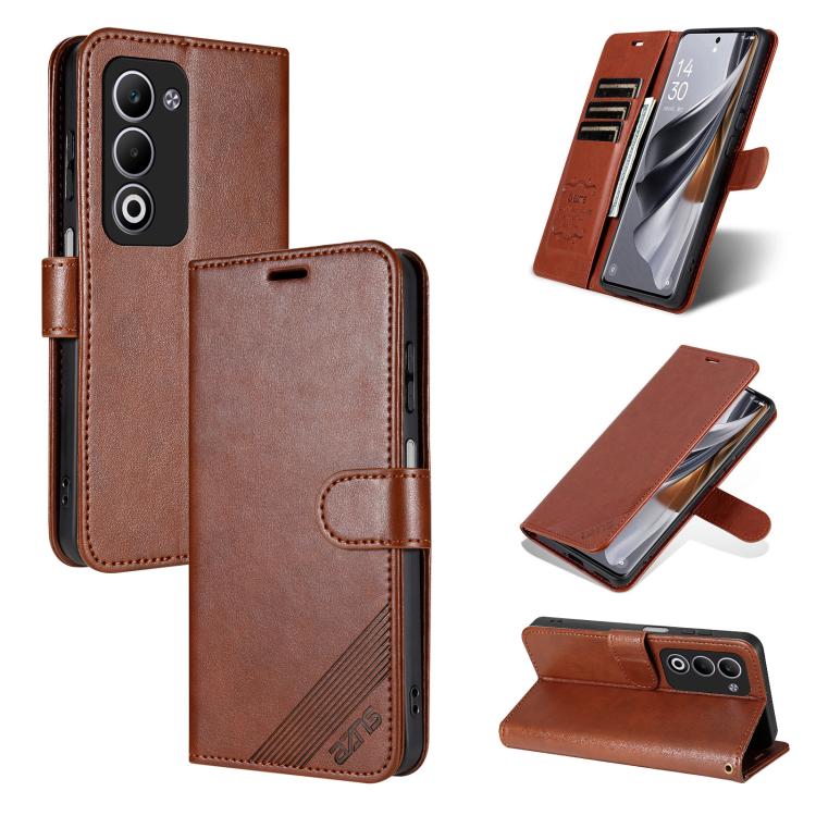 

For OPPO A5 5G Global / A5i Pro Global AZNS Sheepskin Texture Flip Leather Phone Case(Brown)