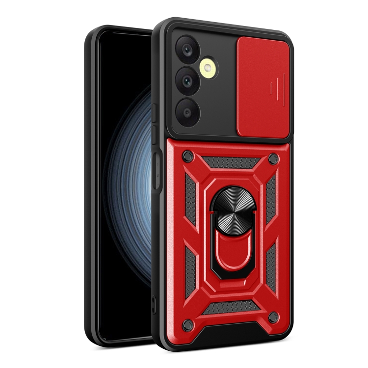 

For Samsung Galaxy A25 5G Sliding Camera Cover Design TPU+PC Phone Case(Red)