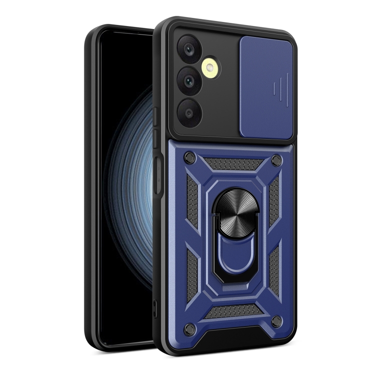 

For Samsung Galaxy A25 5G Sliding Camera Cover Design TPU+PC Phone Case(Blue)