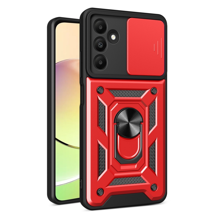 

For Samsung Galaxy A15 Sliding Camera Cover Design TPU+PC Phone Case(Red)