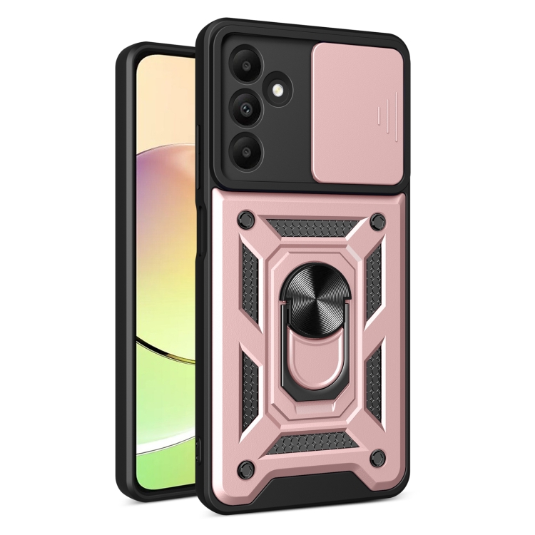 

For Samsung Galaxy A15 Sliding Camera Cover Design TPU+PC Phone Case(Rose Gold)