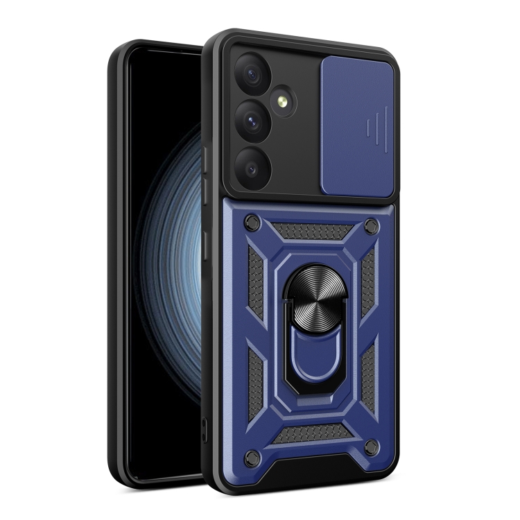 

For Samsung Galaxy A35 5G Sliding Camera Cover Design TPU+PC Phone Case(Blue)