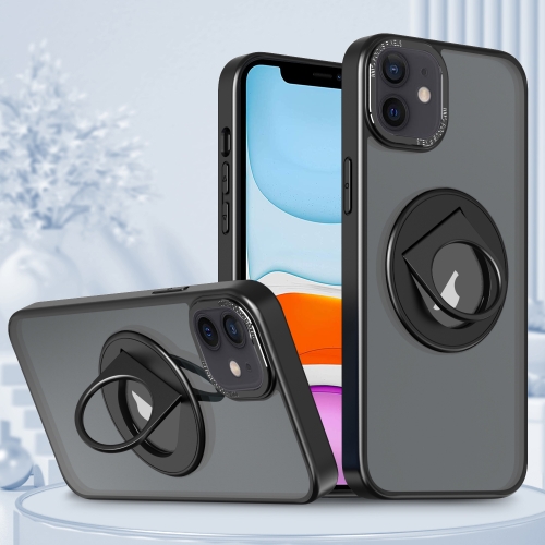 

For iPhone 11 Rotating Ring Magnetic Holder Phone Case(Black)
